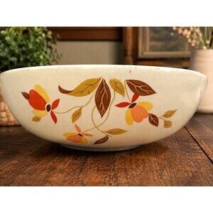 Vintage Hall Jewel Tea Autumn Leaf 9” Serving Bowl Mary Dunbar USA